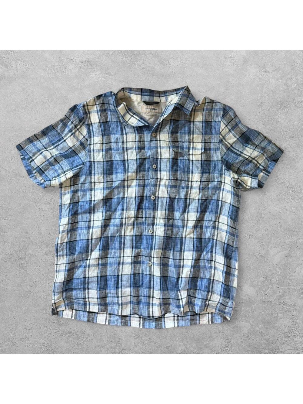 Tommy Bahama Blue Plaid Short Sleeve Button Up - Island Modern Fit